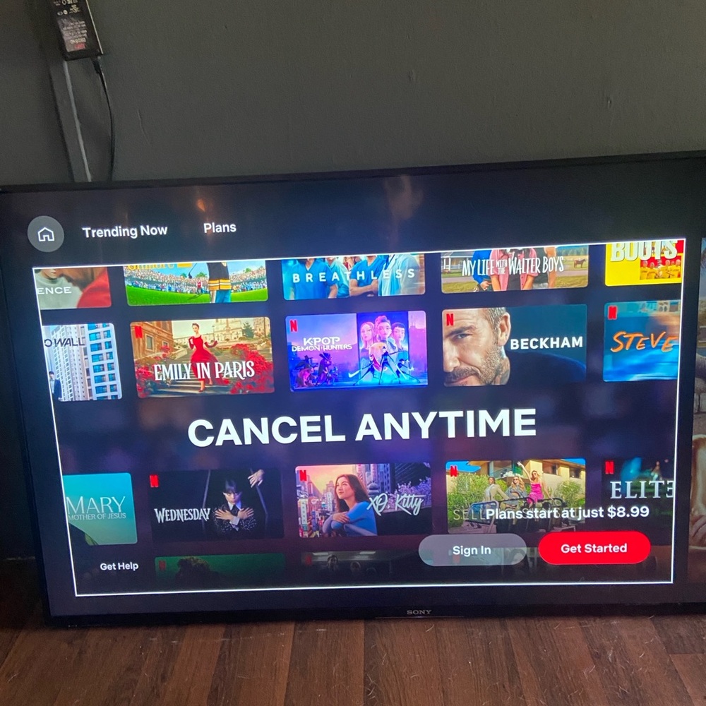 Like new. Sony Black Flat Screen TV with On-Screen Streaming Interface